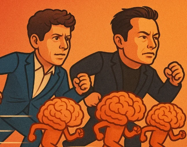 "Altman challenges Musk in the race of minds.