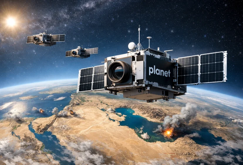 Planet delays publication of Middle East photos due to ongoing war in Iran.