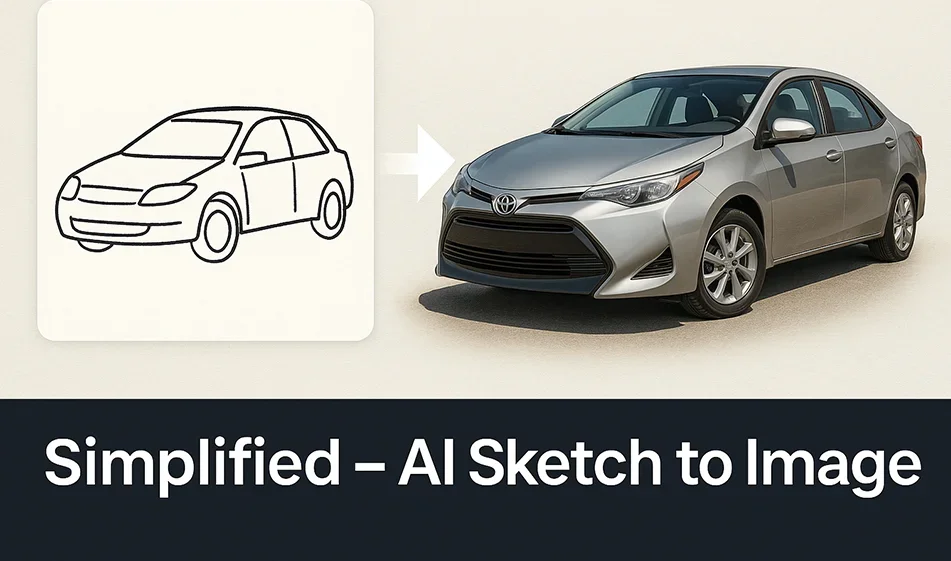 Whether to stay with a simplified sketch... or turn it into a realistic design with Simplified?