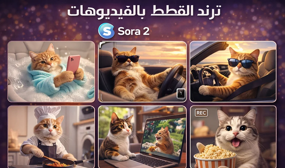 🐱 نصيحة بوصلة: كيف تستخدم “ترند القطط” في Sora 2 لصناعة فيديوهات تنتشر؟
