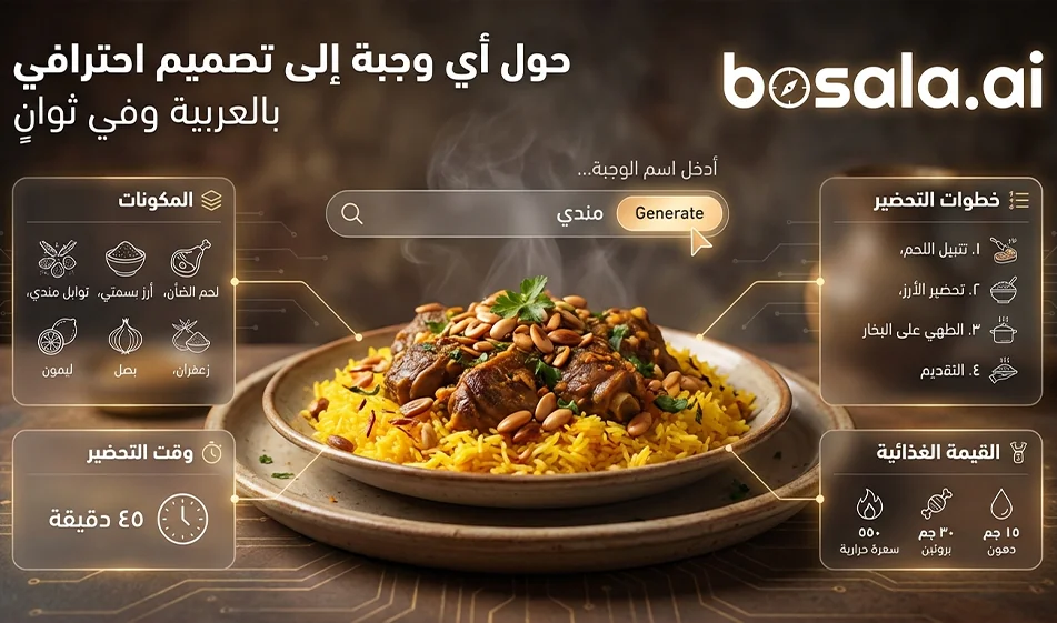 برومبت واحد يحوّل أي وجبة طعام إلى إنفوجرافيك عربي جاهز للنشر
