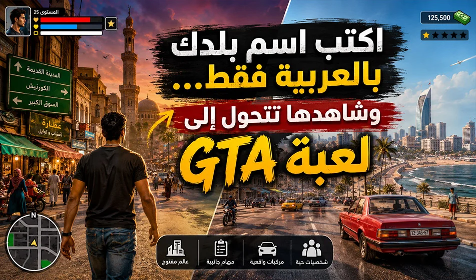 A video prompt that gives you the feel of GTA with an Arabic twist