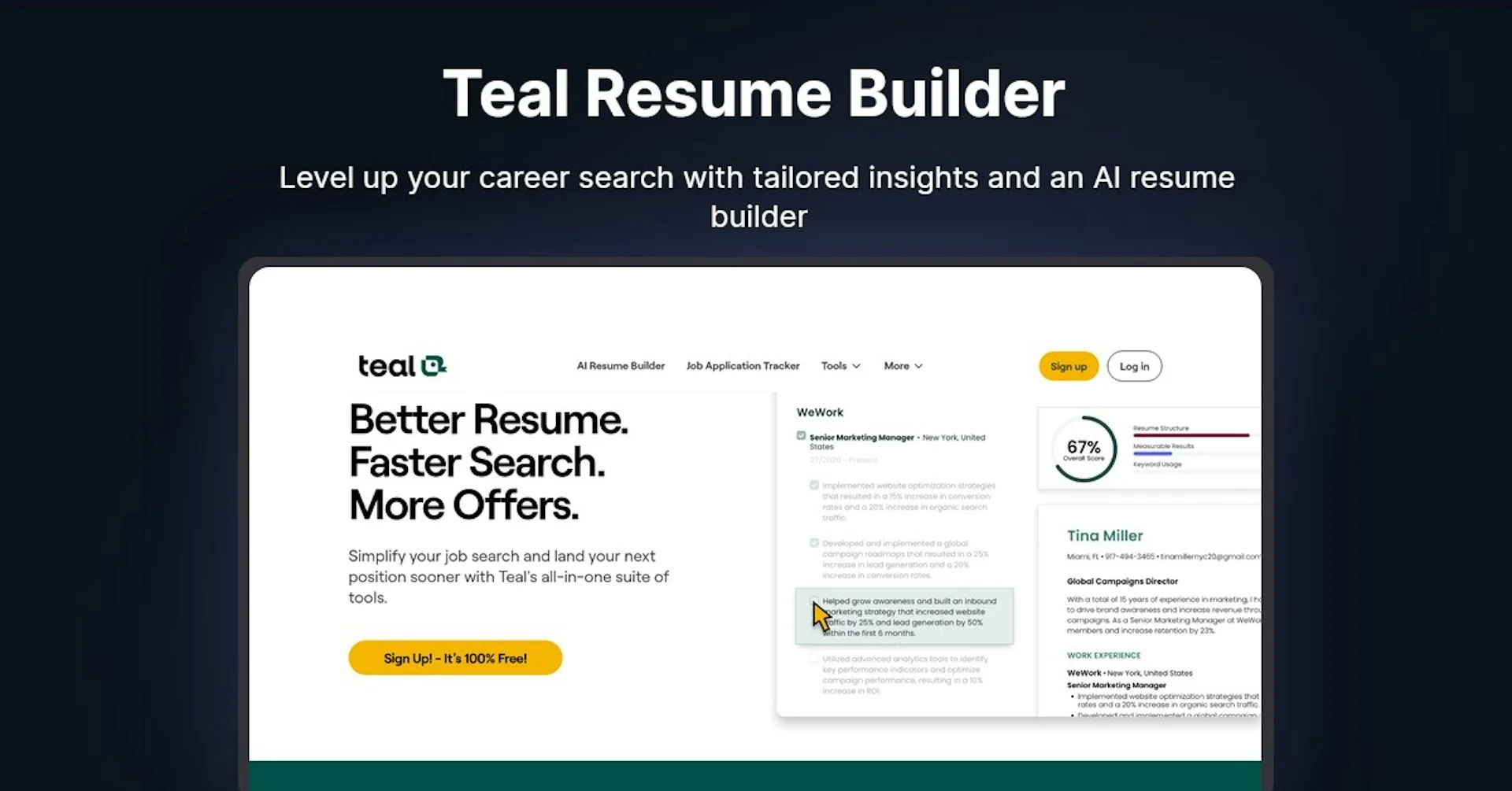 Teal Resume Builder
