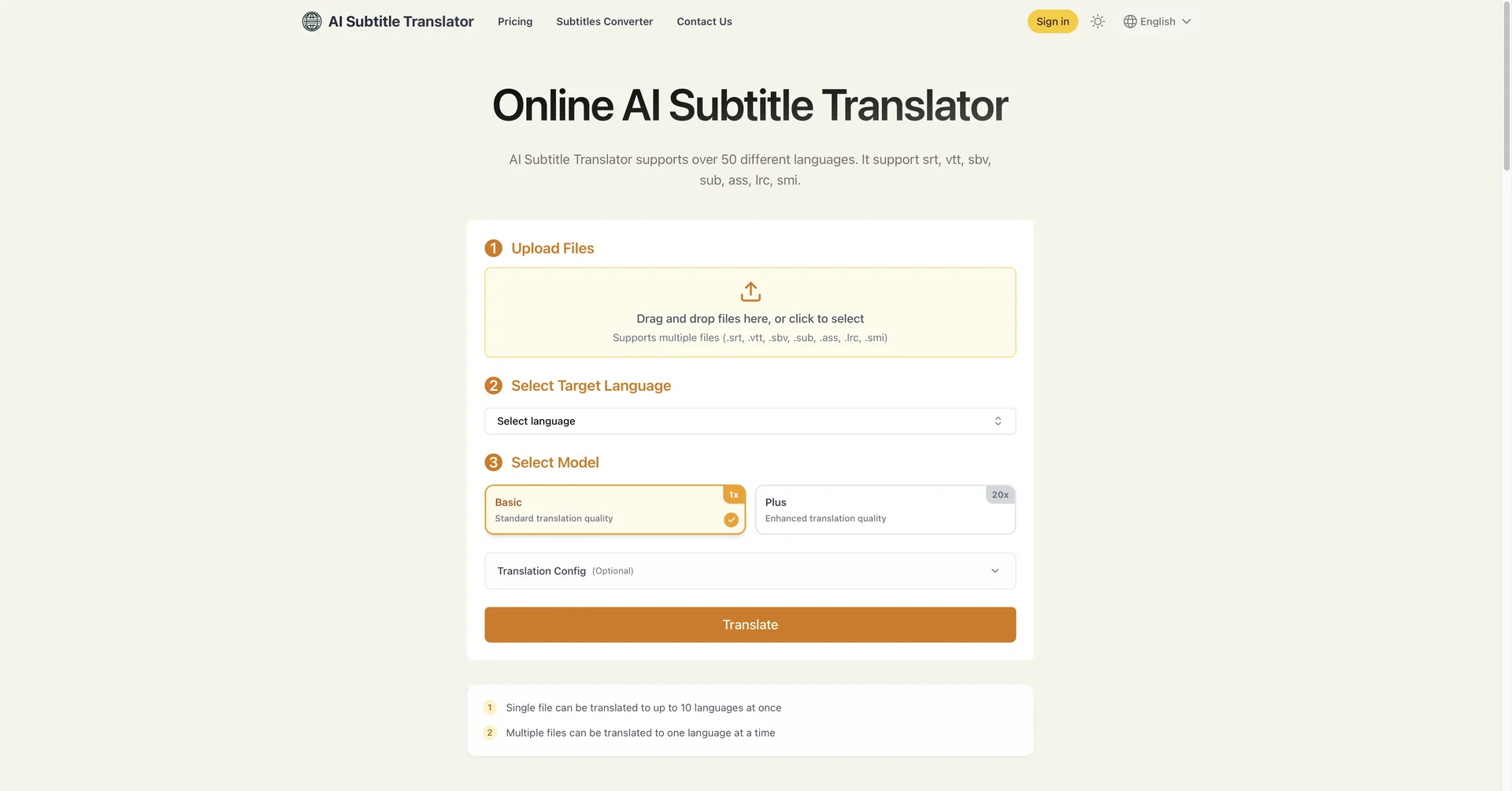 AI Subtitle Translator