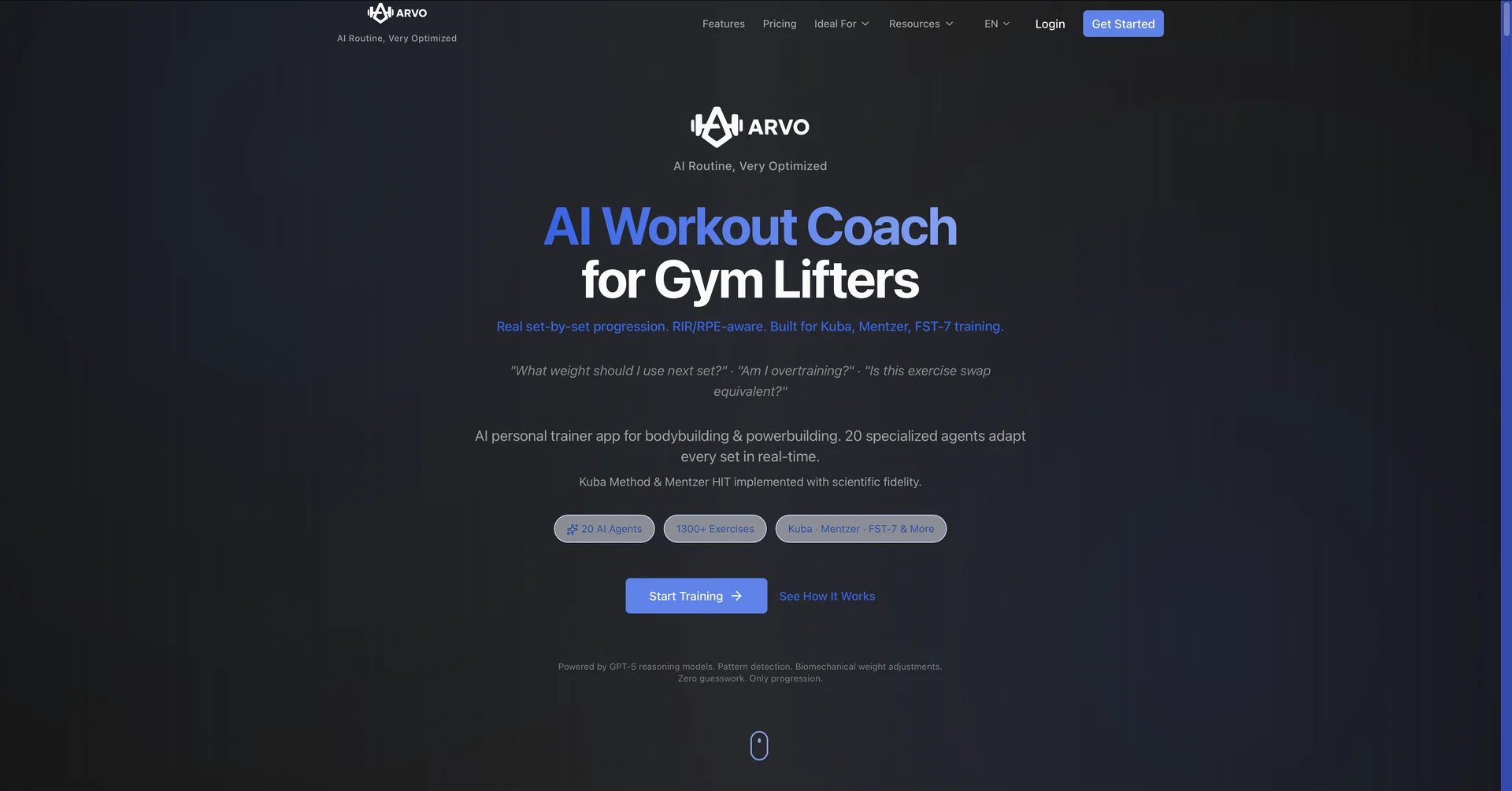 Arvo - AI Personal Trainer