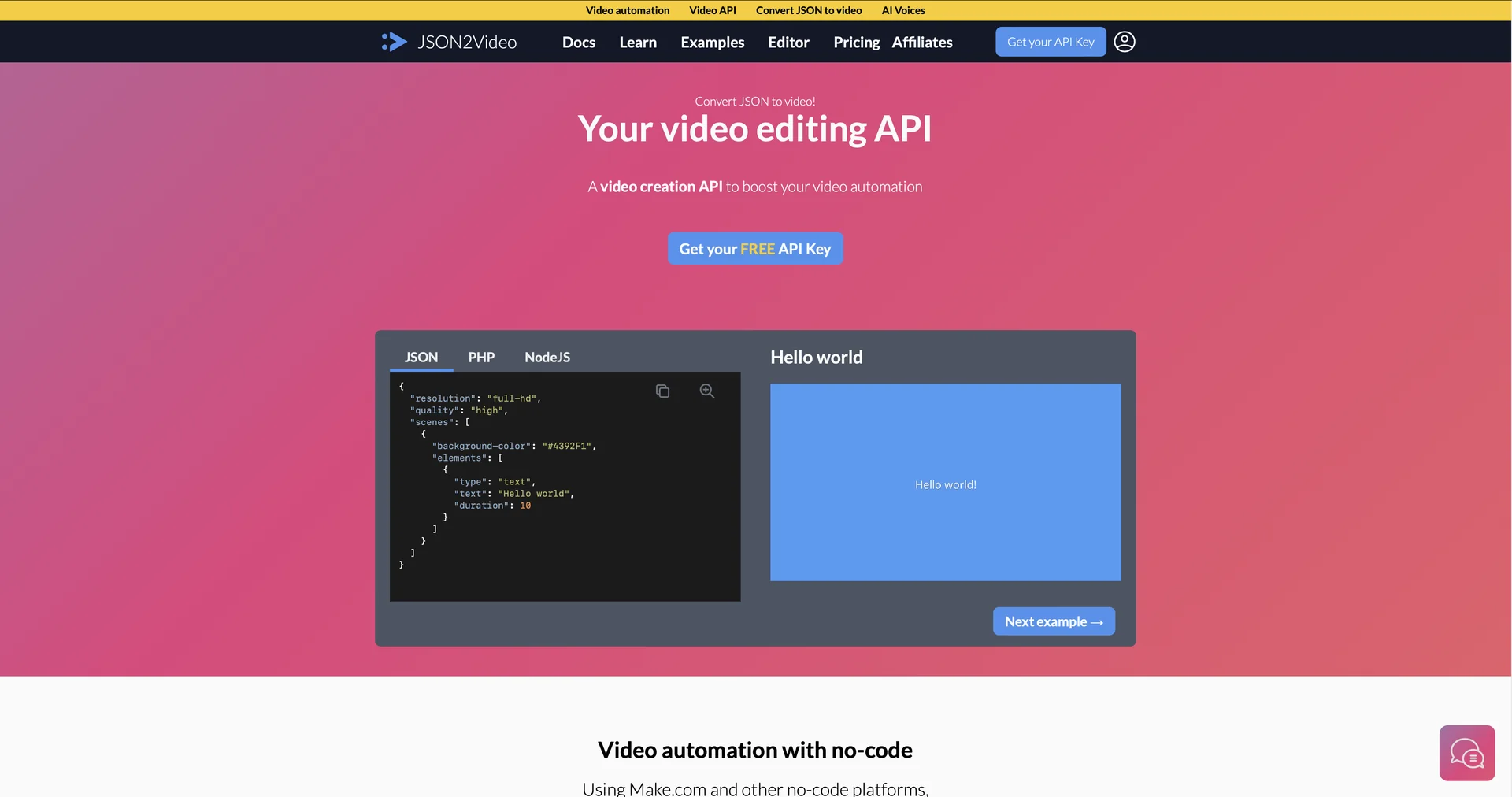 JSON2Video