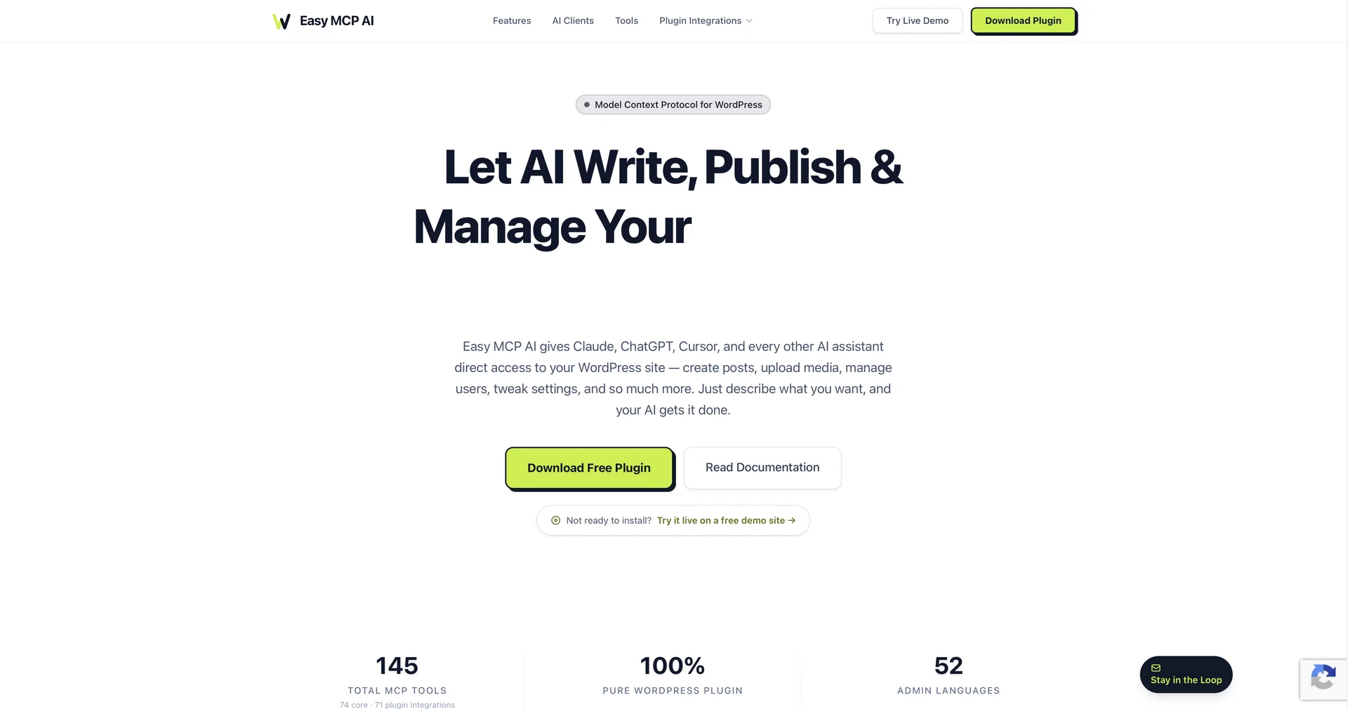 Easy MCP AI for WordPress