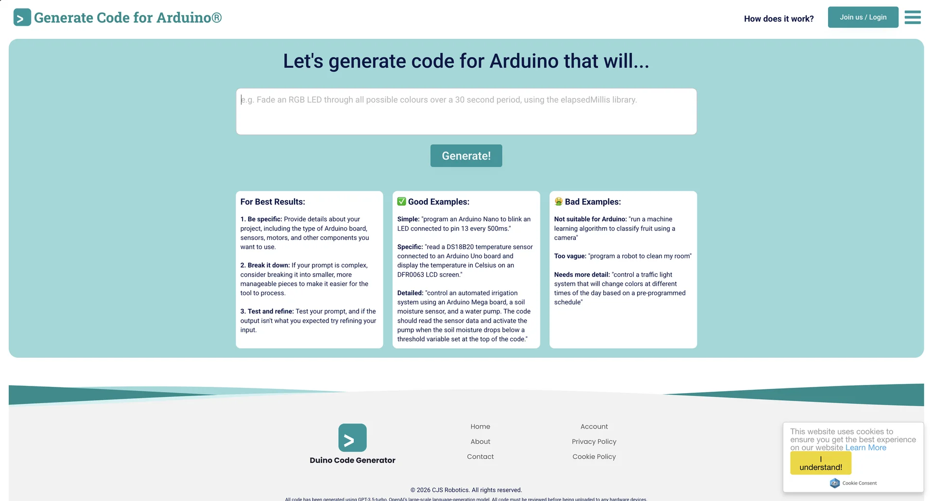 Duino Code Generator