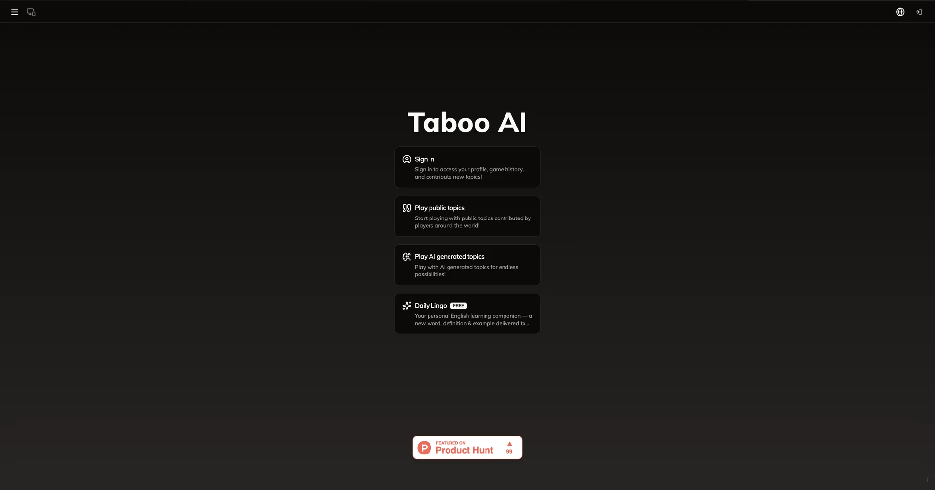 Taboo AI