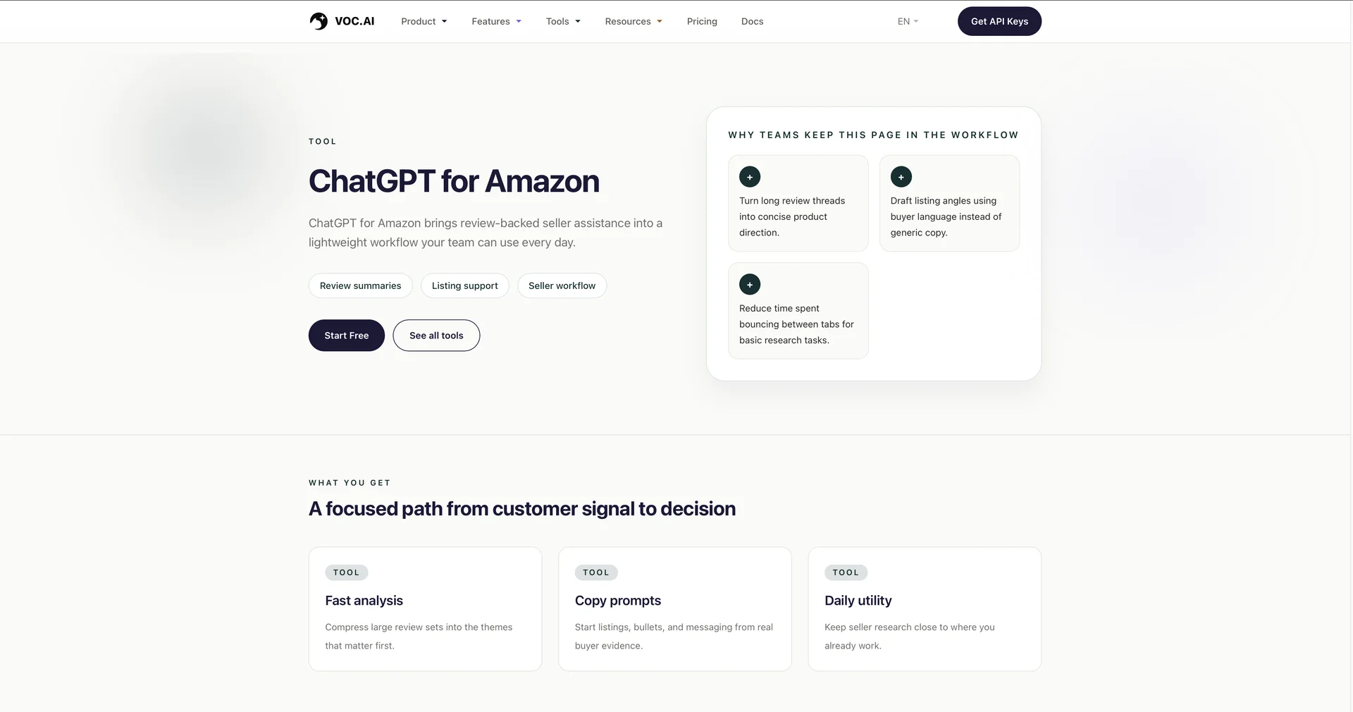 ChatGPT for Amazon by VOC.AI