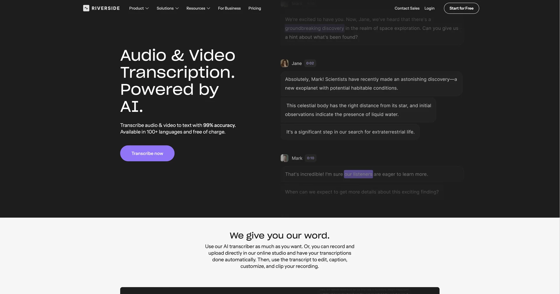 Riverside Free AI Transcription