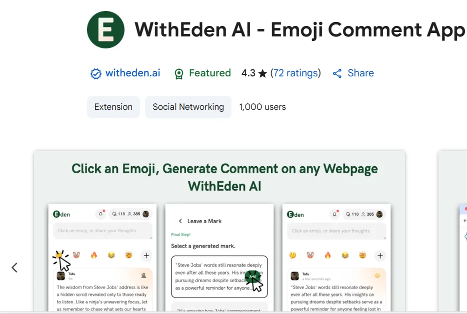 WithEden AI – Emoji Comment App