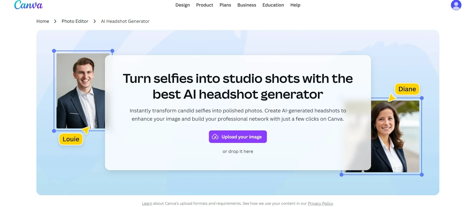 Canva AI Headshot Generator 