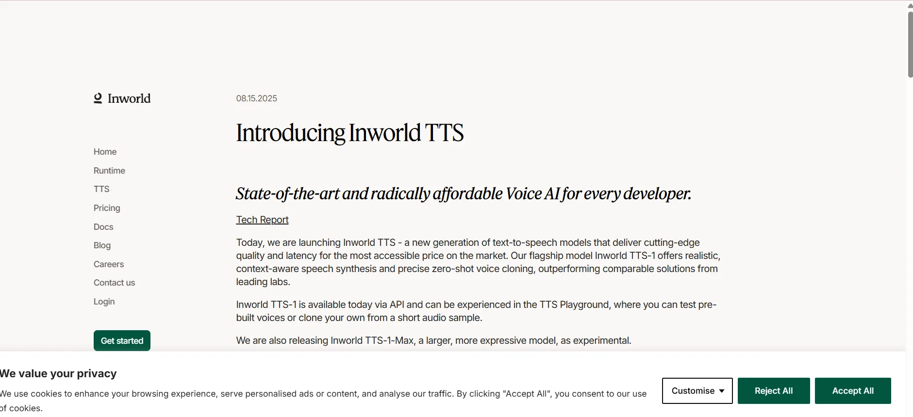Inworld TTS