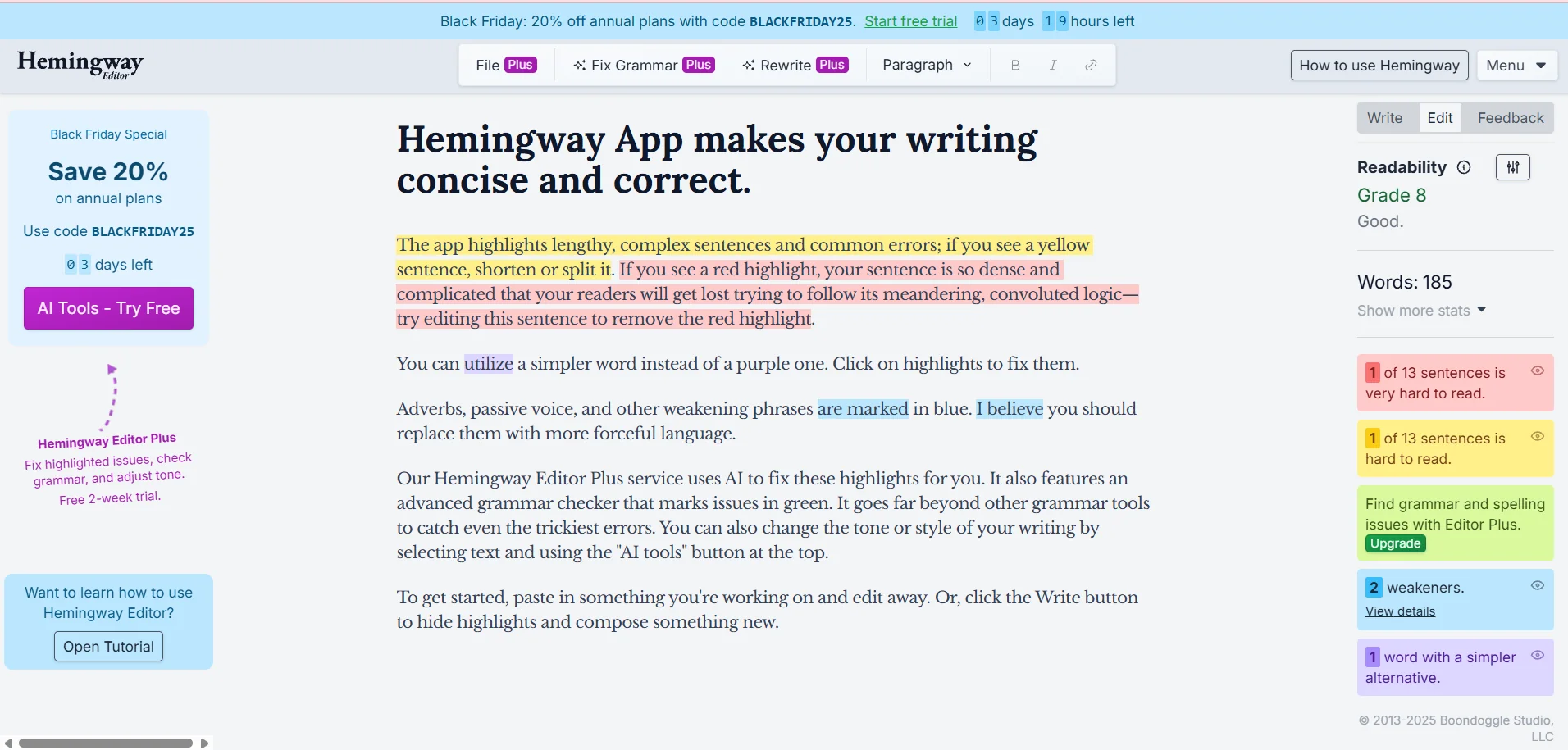 Hemingway App
