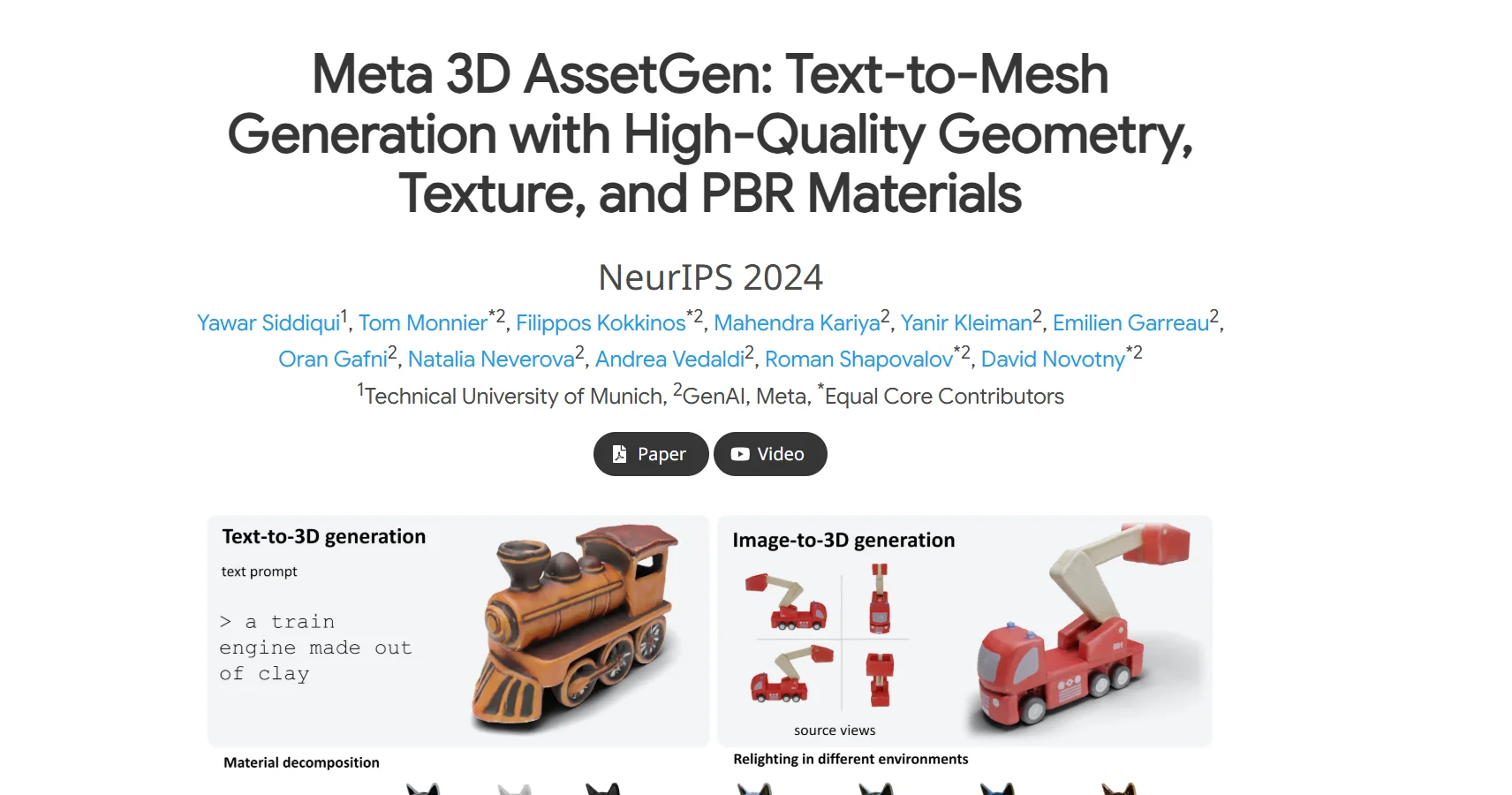Meta 3D AssetGen